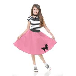 282132 Poodle Skirt Child Costume, Pink - Extra Small
