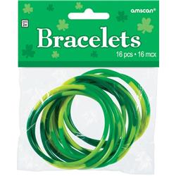247859 Green Rubber Bracelets - Green, One-size - Pack Of 16