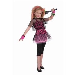 270726 Child 80s Punk Rock Star Girl Costume - Medium