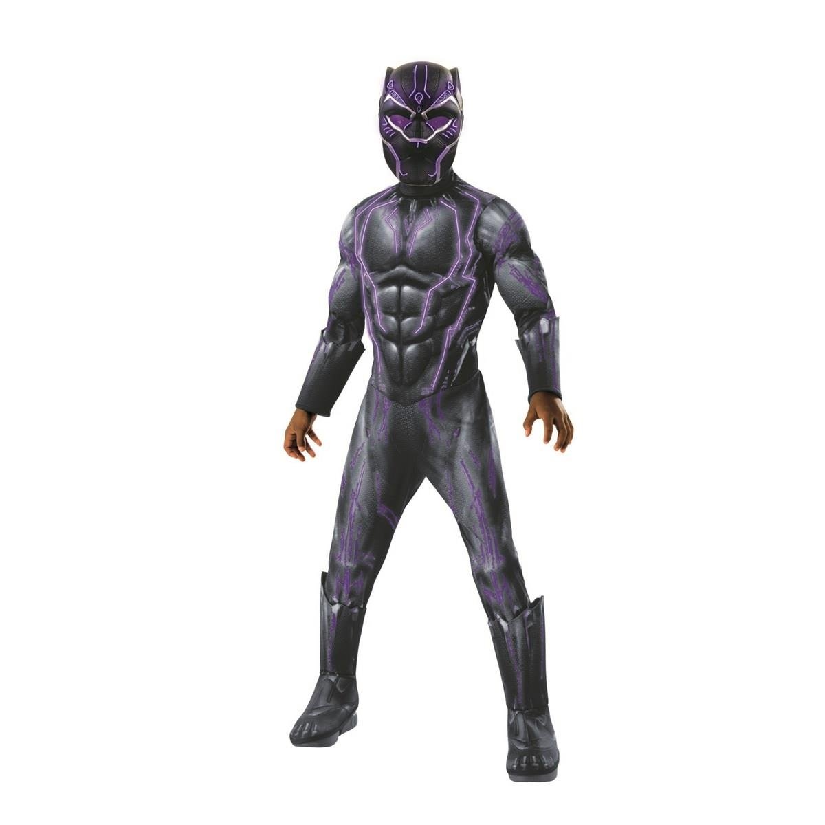 276705 Marvel Black Panther Movie Super Deluxe Boys Light Up Black Panther Costume - Medium