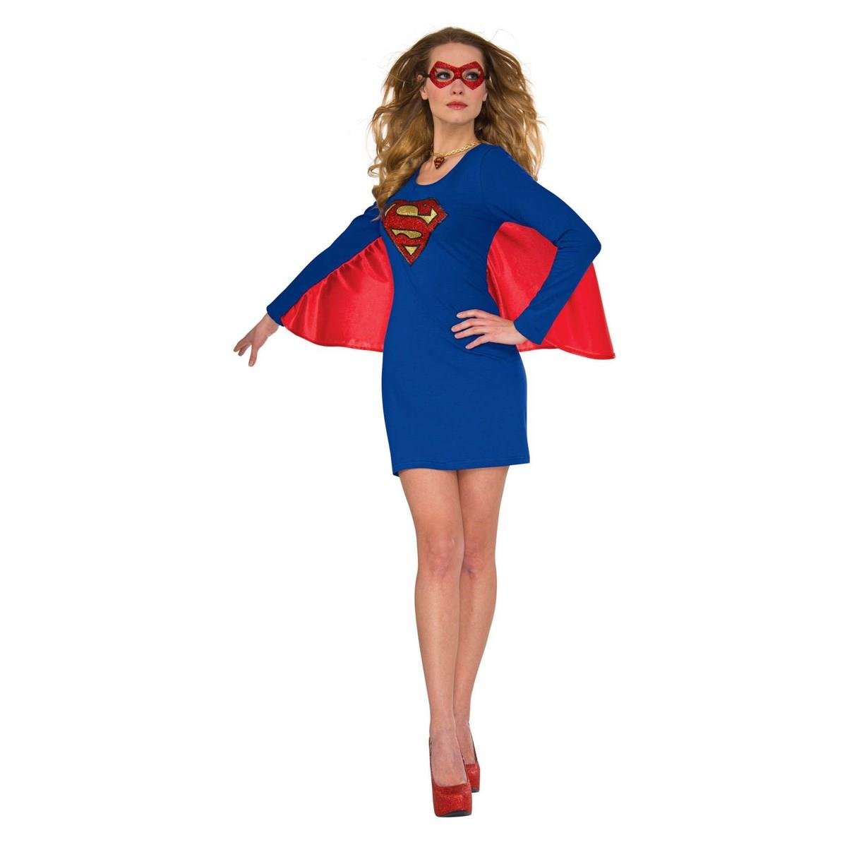 279852 Womens Supergirl Cape Dress With Wing, Medium & Large