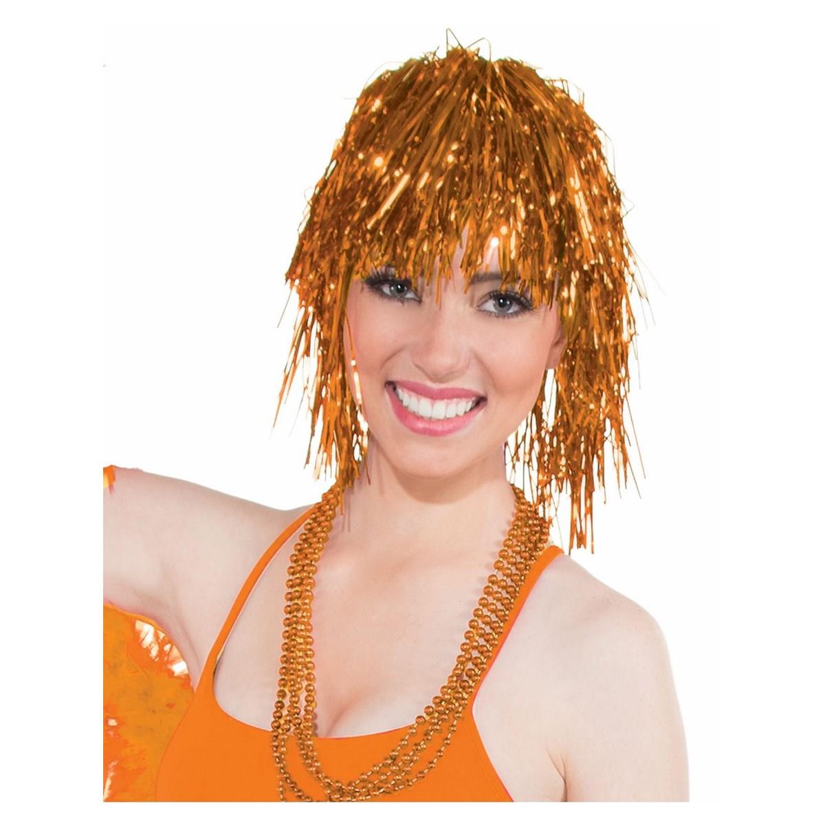 280951 Orange Tinsle Wig