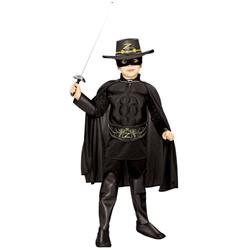 155847 Zorro Muscle Chest Deluxe Child Costume Size - Size 8-10