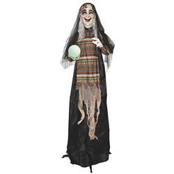 Sunstar 276332 Halloween 5 Ft. Animated Standing Fortune Telling Witch With Lights & Sound - One Size