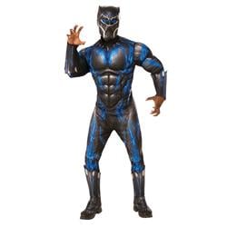 276709 Halloween Marvel Black Panther Movie Mens Deluxe Black Panther Battle Suit Costume - Standard