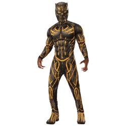 276711 Halloween Marvel Black Panther Movie Mens Deluxe Erik Killmonger Battle Suit Costume - Standard