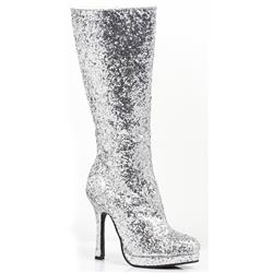248718 Womens Silver Glitter Boots - Size 10