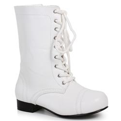 248628 Childrens Ankle Combat Boot, White - Extra Small