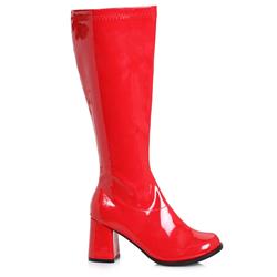 276401 3 in. Womens Wide Width Gogo Boot, Red - Size 7