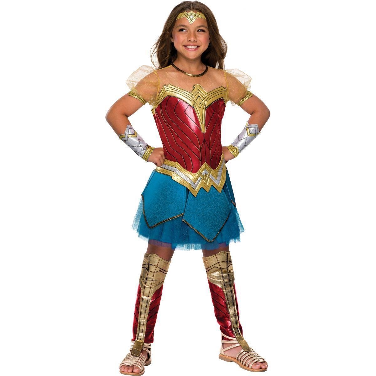 274635 Justice League Girls Premium Wonder Woman Costume - Large, Polyester