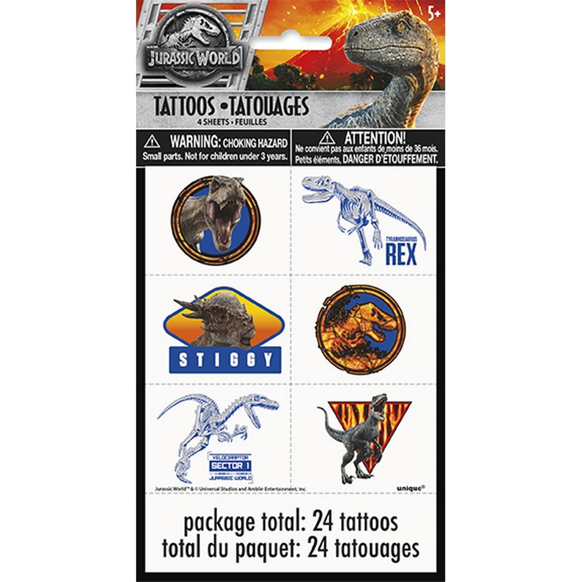 268765 Jurassic World 2 Tattoo Sheet