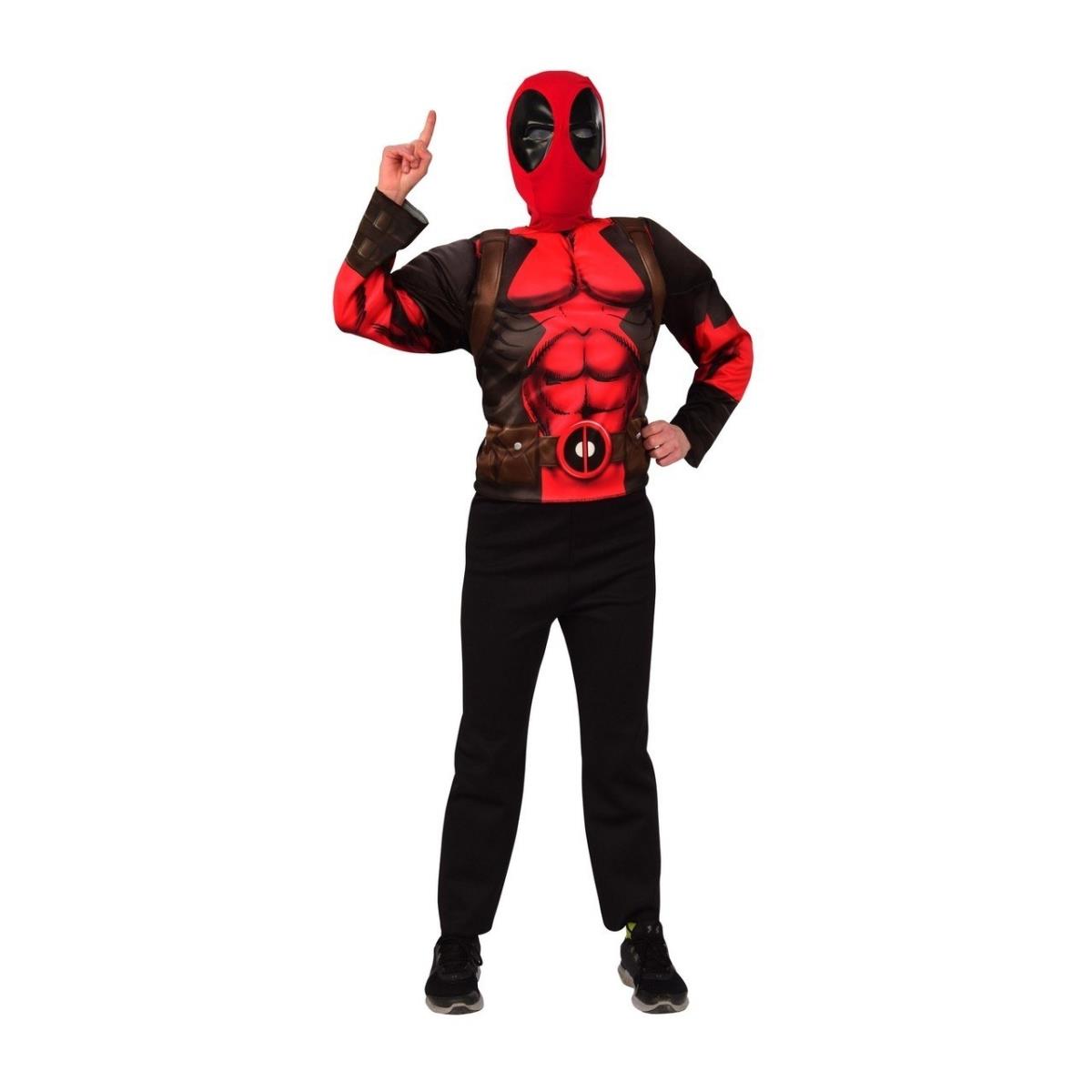 281078 Deadpool Deluxe Mask & Costume Top Set, Medium