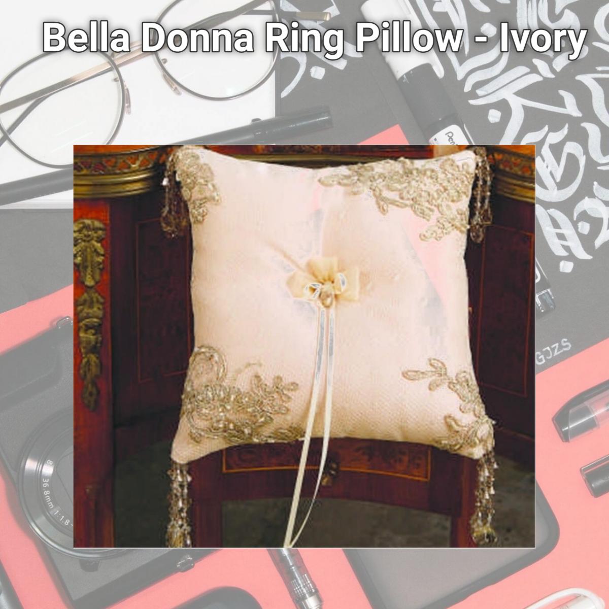 Picture of Ivy Lane Design 226BI Bella Donna Ring Pillow - Ivory