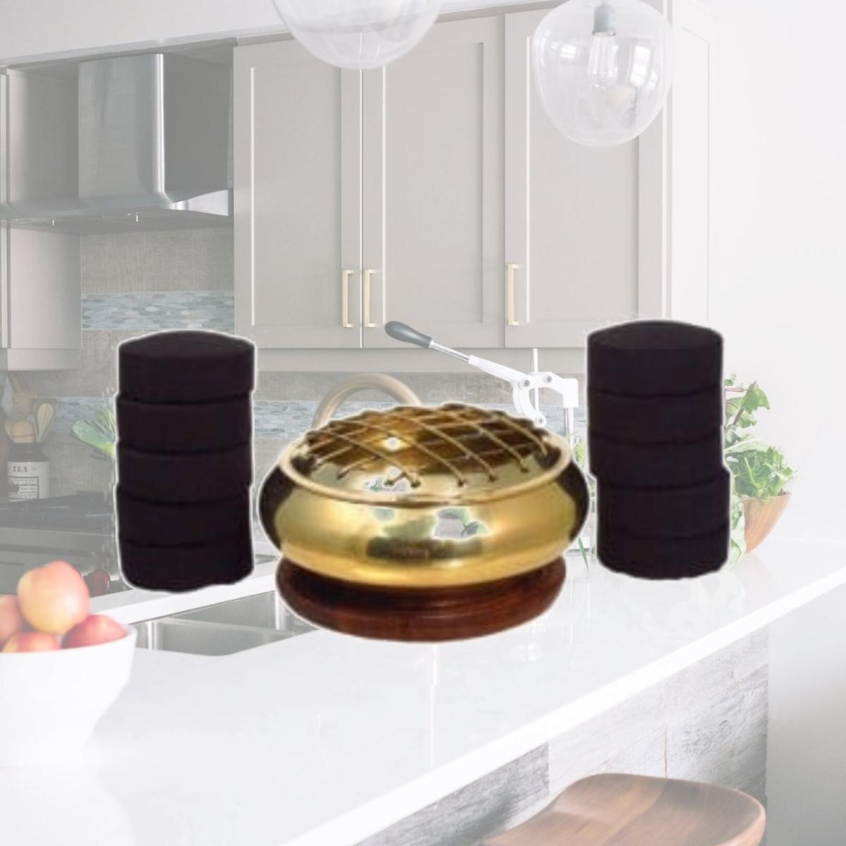 Picture of eSutras 23-00-59-001 Brass Charcoal Burner