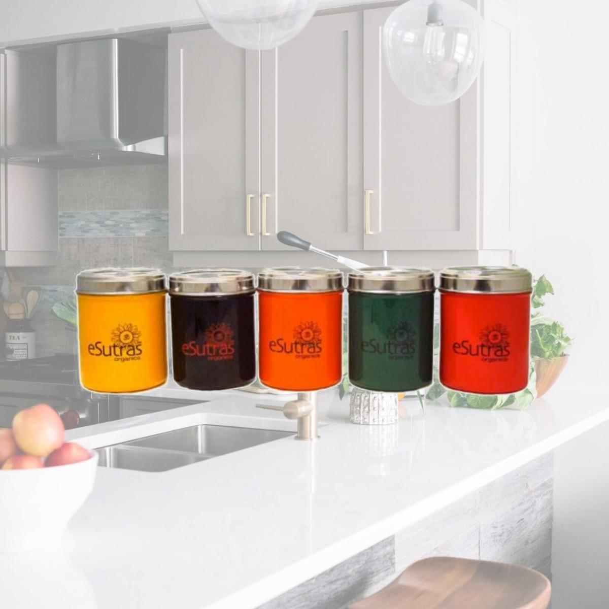 Picture of eSutras Organics 272403 See Through Tea Canister - Green