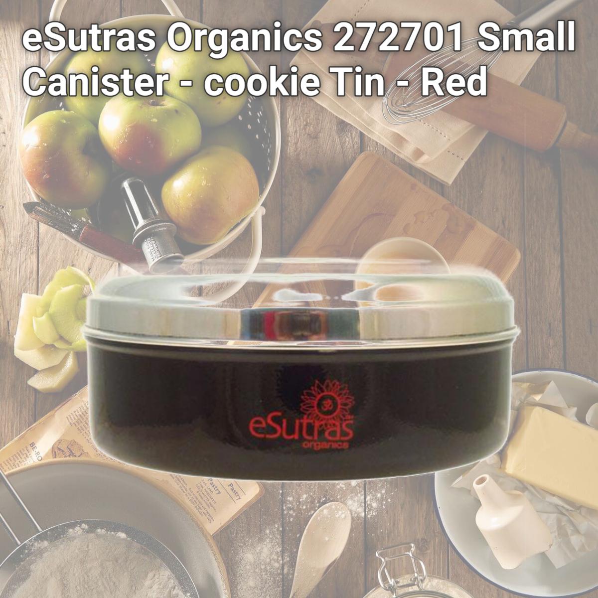Picture of eSutras Organics 272701 Small Canister - cookie Tin - Red