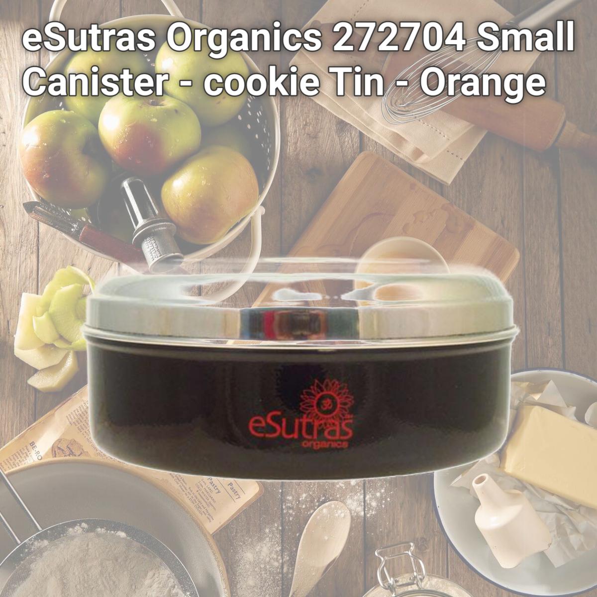 Picture of eSutras Organics 272704 Small Canister - cookie Tin - Orange