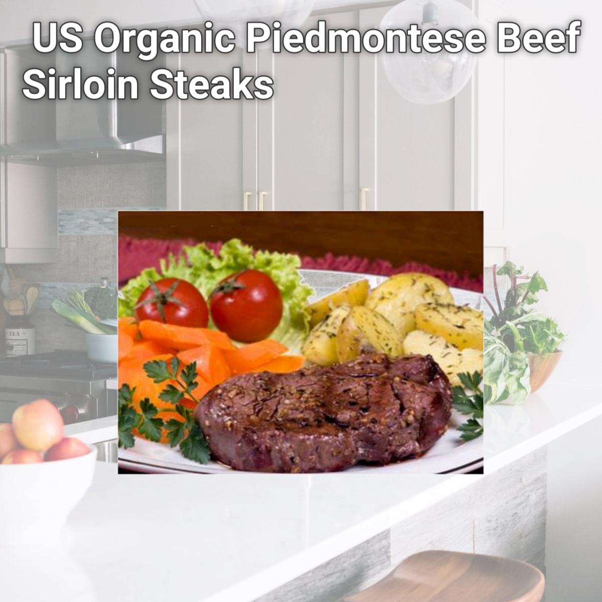 Picture of Blackwing Meats US9350-8-10 Organic Piedmontese Beef Sirloin Steaks
