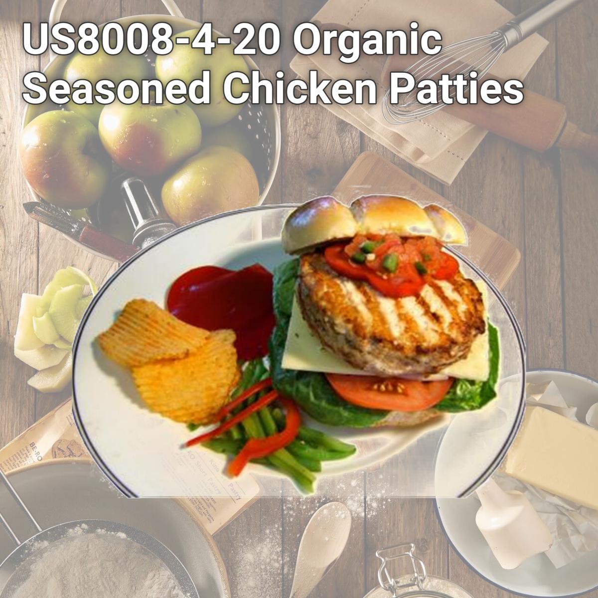 Picture of Blackwing Meats US8008-4-20 Organic Seasoned Chicken Patties