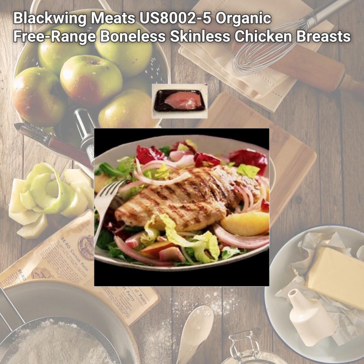 Picture of Blackwing Meats US8002-5 Organic Free-Range Boneless Skinless Chicken Breasts