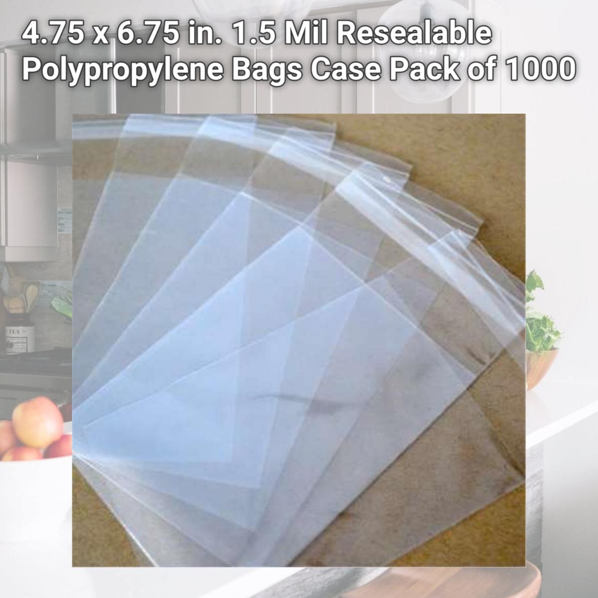 Picture of Box Partners PBR111 4.75 x 6.75 in. 1.5 Mil Resealable Polypropylene Bags Case, Pack of 1000