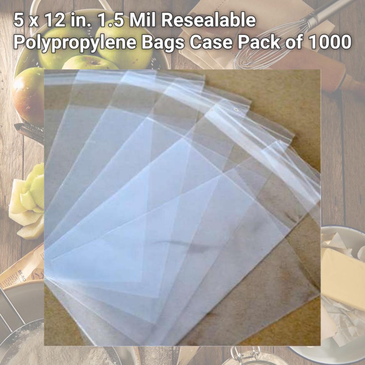 Picture of Box Partners PBR113 5 x 12 in. 1.5 Mil Resealable Polypropylene Bags Case, Pack of 1000