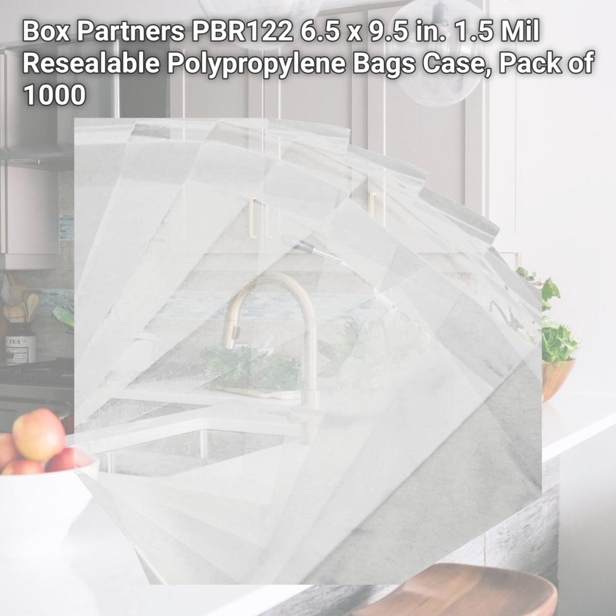 Picture of Box Partners PBR122 6.5 x 9.5 in. 1.5 Mil Resealable Polypropylene Bags Case, Pack of 1000