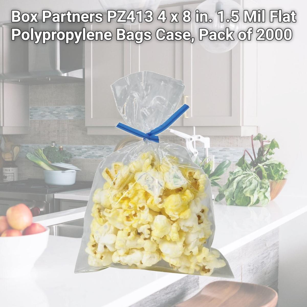 Picture of Box Partners PZ413 4 x 8 in. 1.5 Mil Flat Polypropylene Bags Case, Pack of 2000