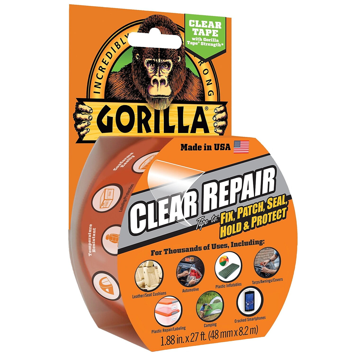 Gorilla Adhggtclr 2 In. X 27 Ft. 7 Mil Clear Repair Tape