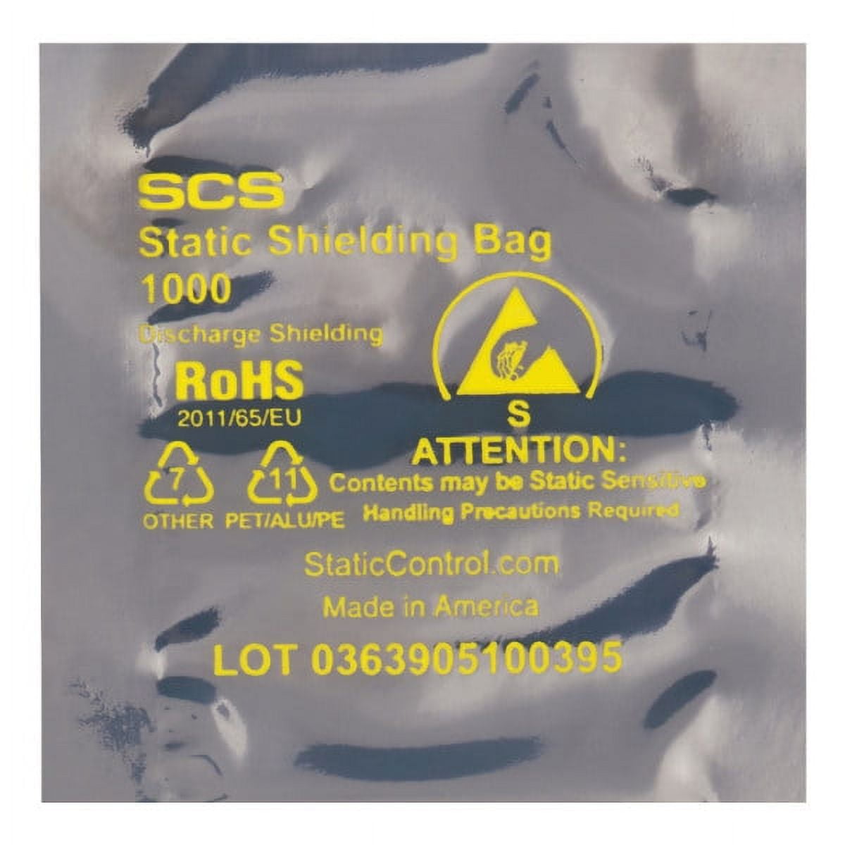 Stc105 3 X 3 In. 3.1 Mil Open End Static Shielding Bags Case, Pack Of 100