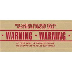 Tape Logic T9077500p 3 In. X 450 Ft. Warning No.7500 Pre-printed Reinforced Water Activated Tape, Kraft - Case Of 10