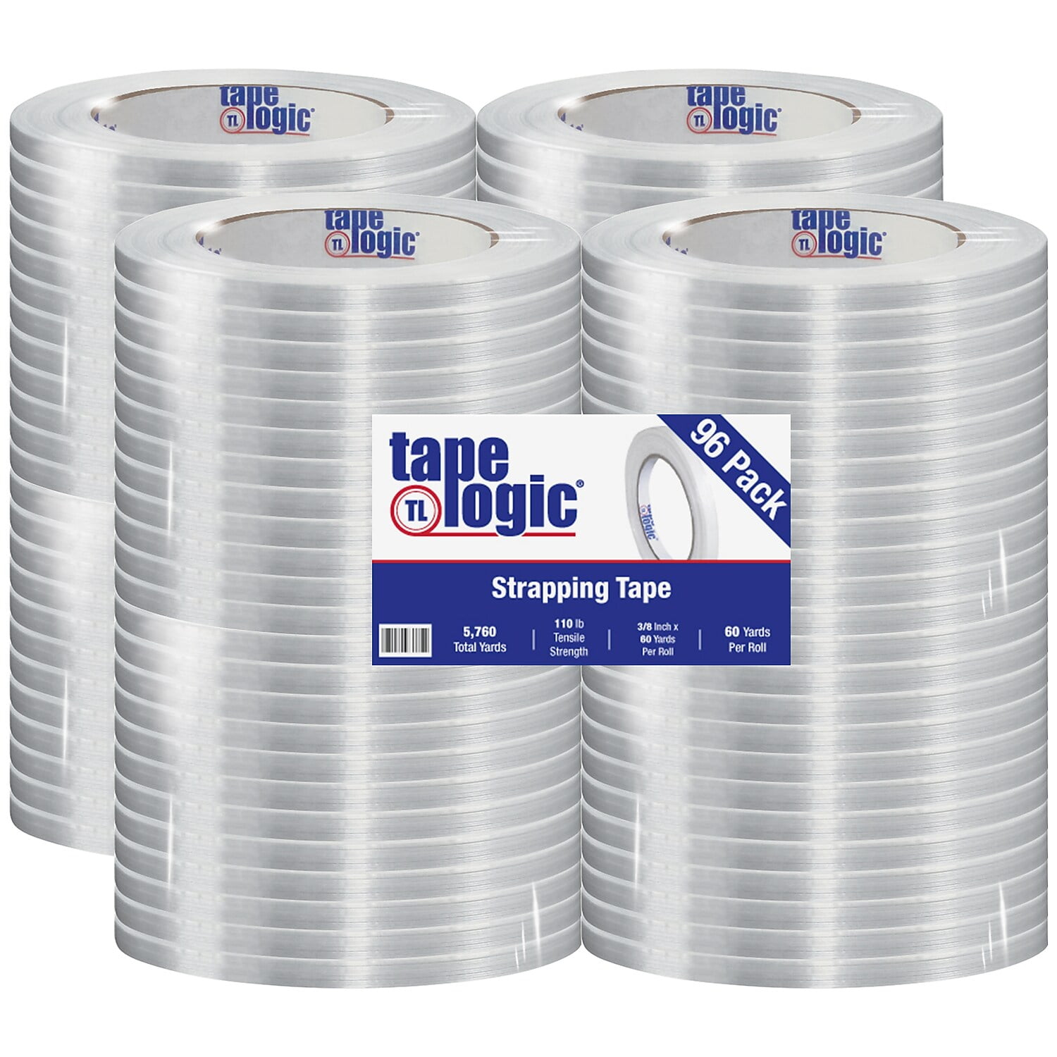 Tape Logic T9121300 0.375 In. X 60 Yards 1300 Strapping Tape, Clear - Case Of 96