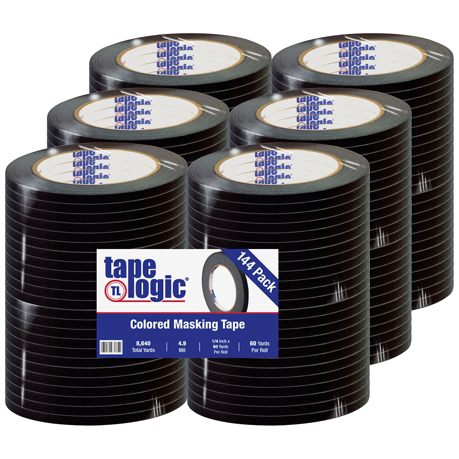 Tape Logic T931003b 0.25 In. X 60 Yards Black Masking Tape - Case Of 144