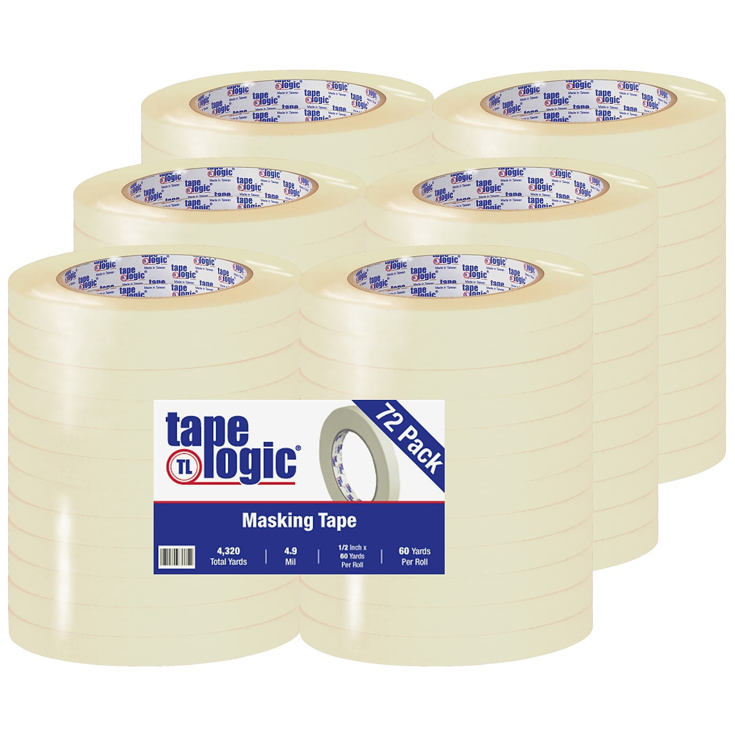 Tape Logic T9332200 0.50 In. X 60 Yards 2200 Masking Tape, Natural - Case Of 72
