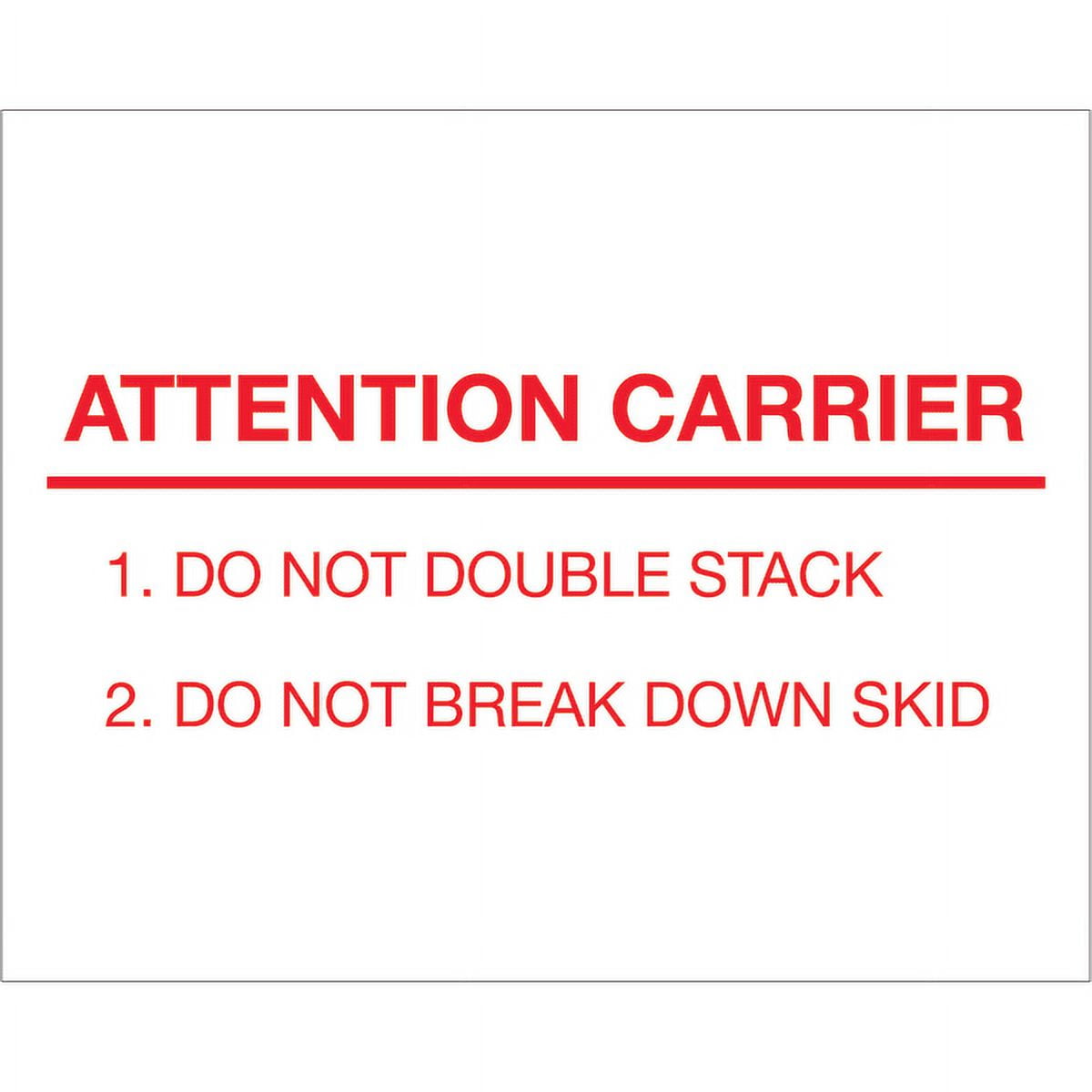 8 x 10 in. - Attention Carrier Labels - Red & White