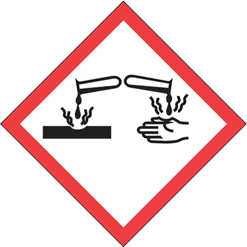 Tape Logic DL4144 1 x 1 in. Pictogram - Corrosion Labels, Black, Red & White - Roll of 500