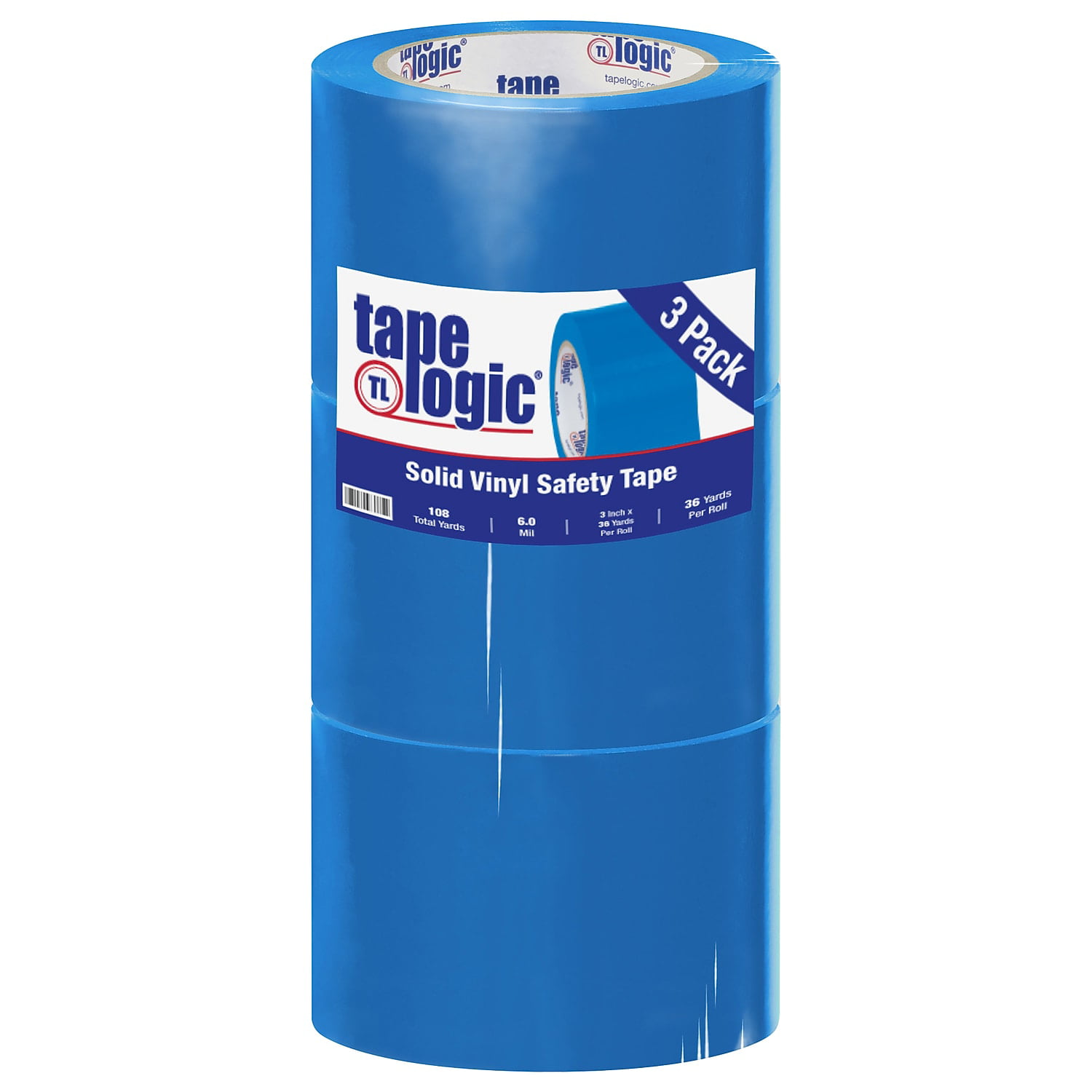 Tape Logic T93363pkb 3 In. X 36 Yards Blue Solid Vinyl Safety Tape - Pack Of 3