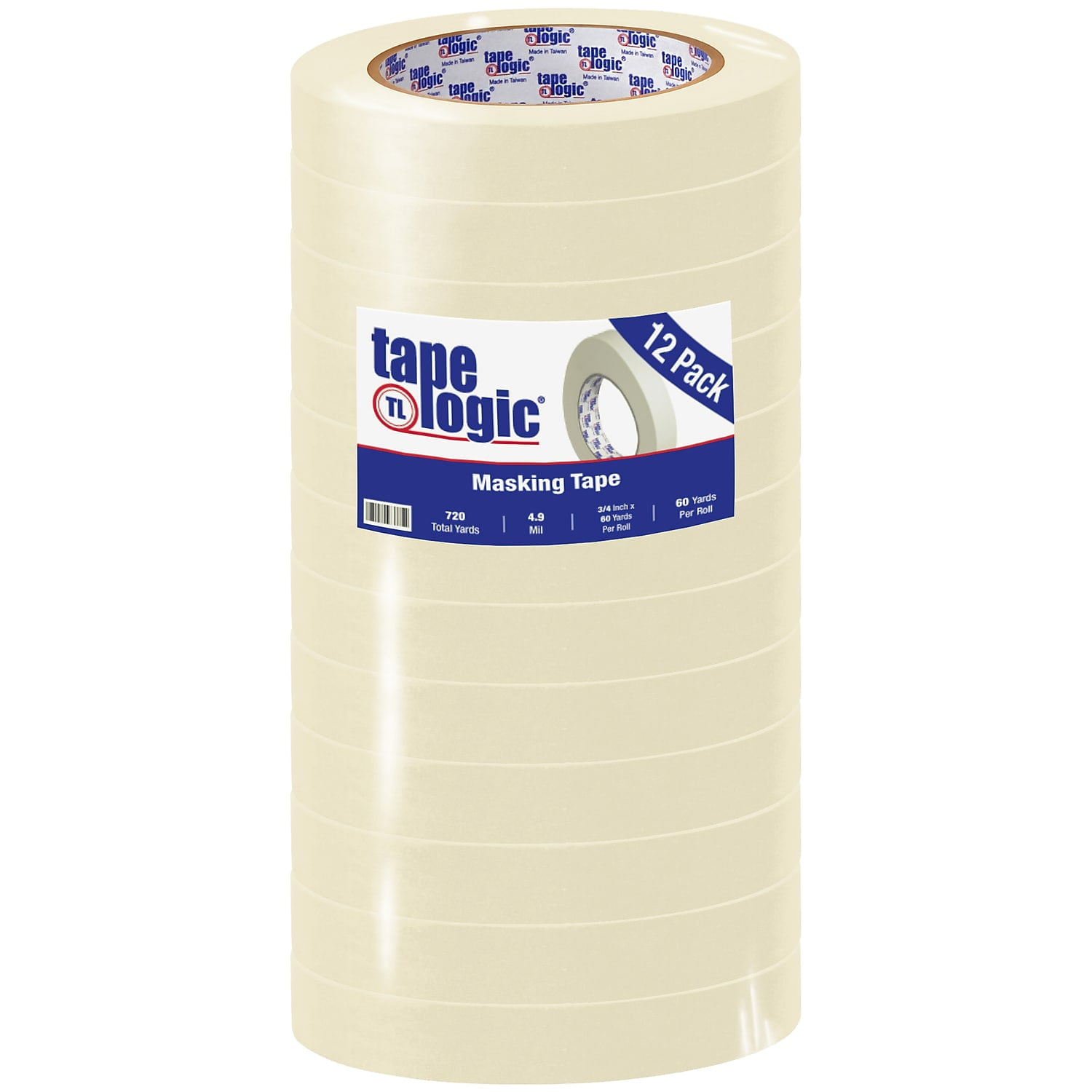 Tape Logic T934220012pk 0.75 In. X 60 Yards 2200 Masking Tape, Natural - Pack Of 12