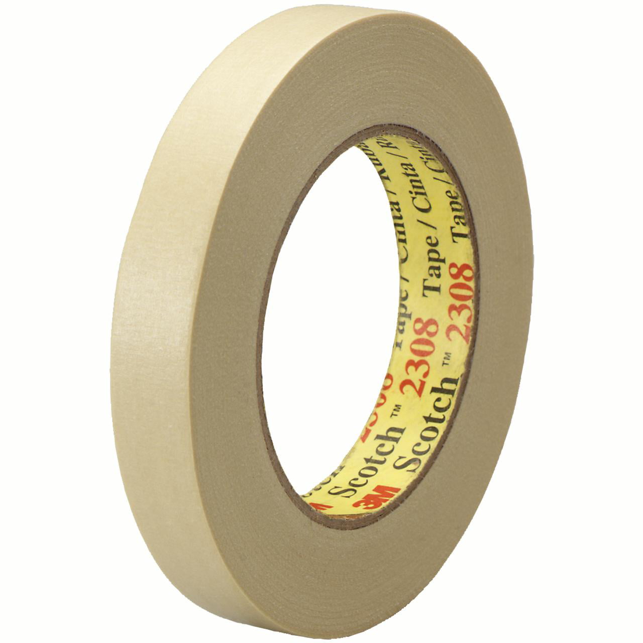 Scotch T934230812pk 0.75 In. X 60 Yards 2308 Masking Tape, Natural - Pack Of 12