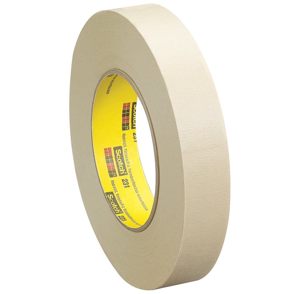 Scotch T93423112pk 0.75 In. X 60 Yards 231 Masking Tape, Tan - Pack Of 12