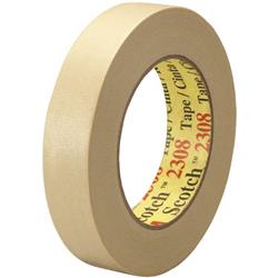 Scotch T9352308 1 In. X 60 Yards 2308 Masking Tape, Natural - Case Of 36