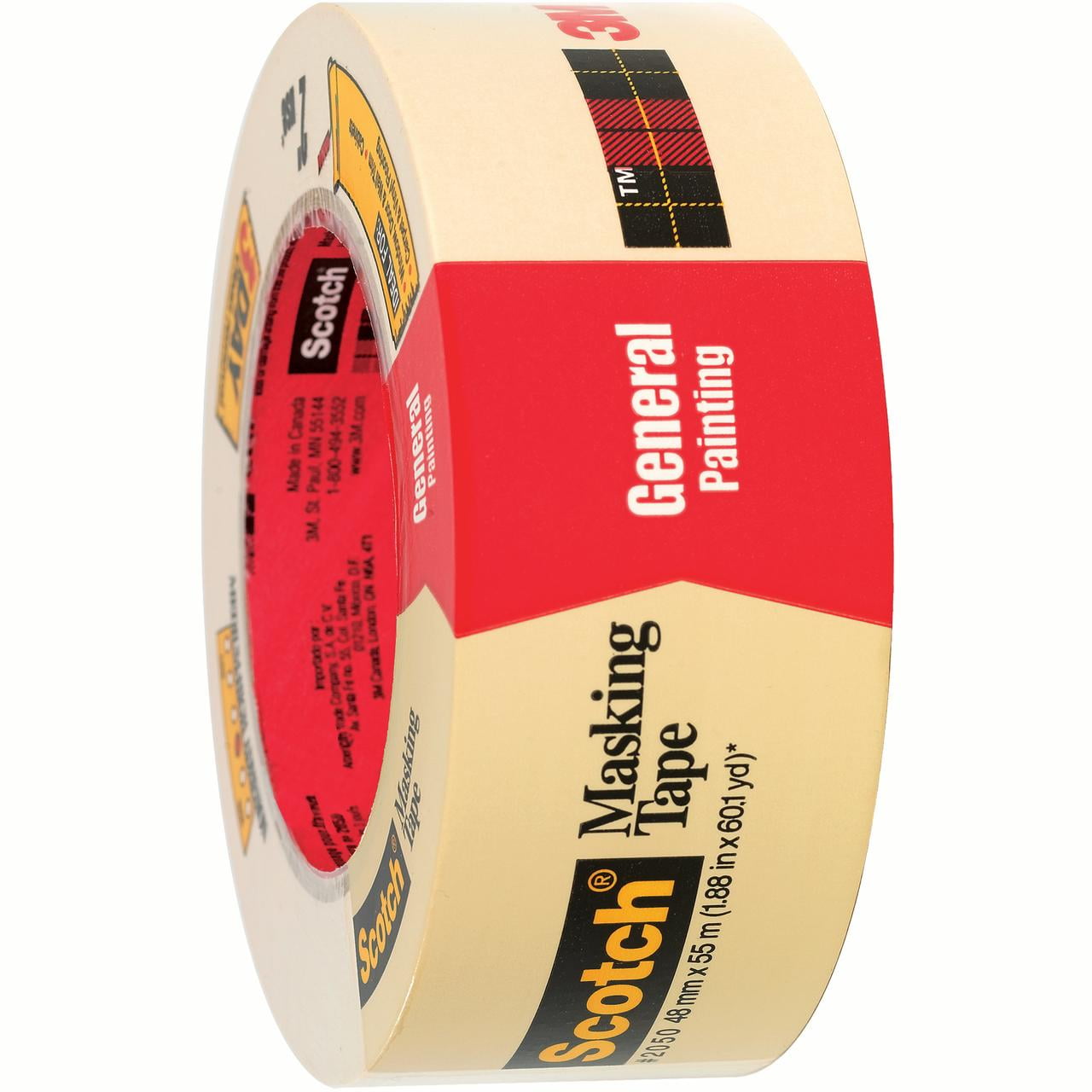 Scotch T9372050 2 In. X 60 Yards 2050 Masking Tape, Natural - Case Of 24