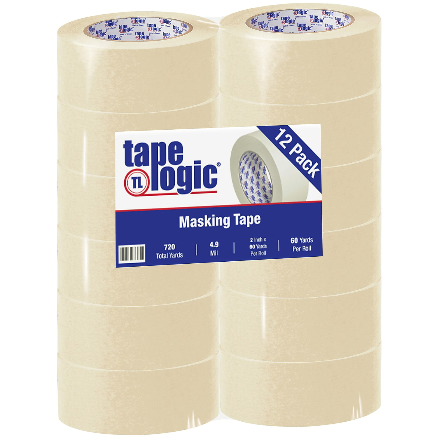 Tape Logic T937220012pk 2 In. X 60 Yards 2200 Masking Tape, Natural - Pack Of 12