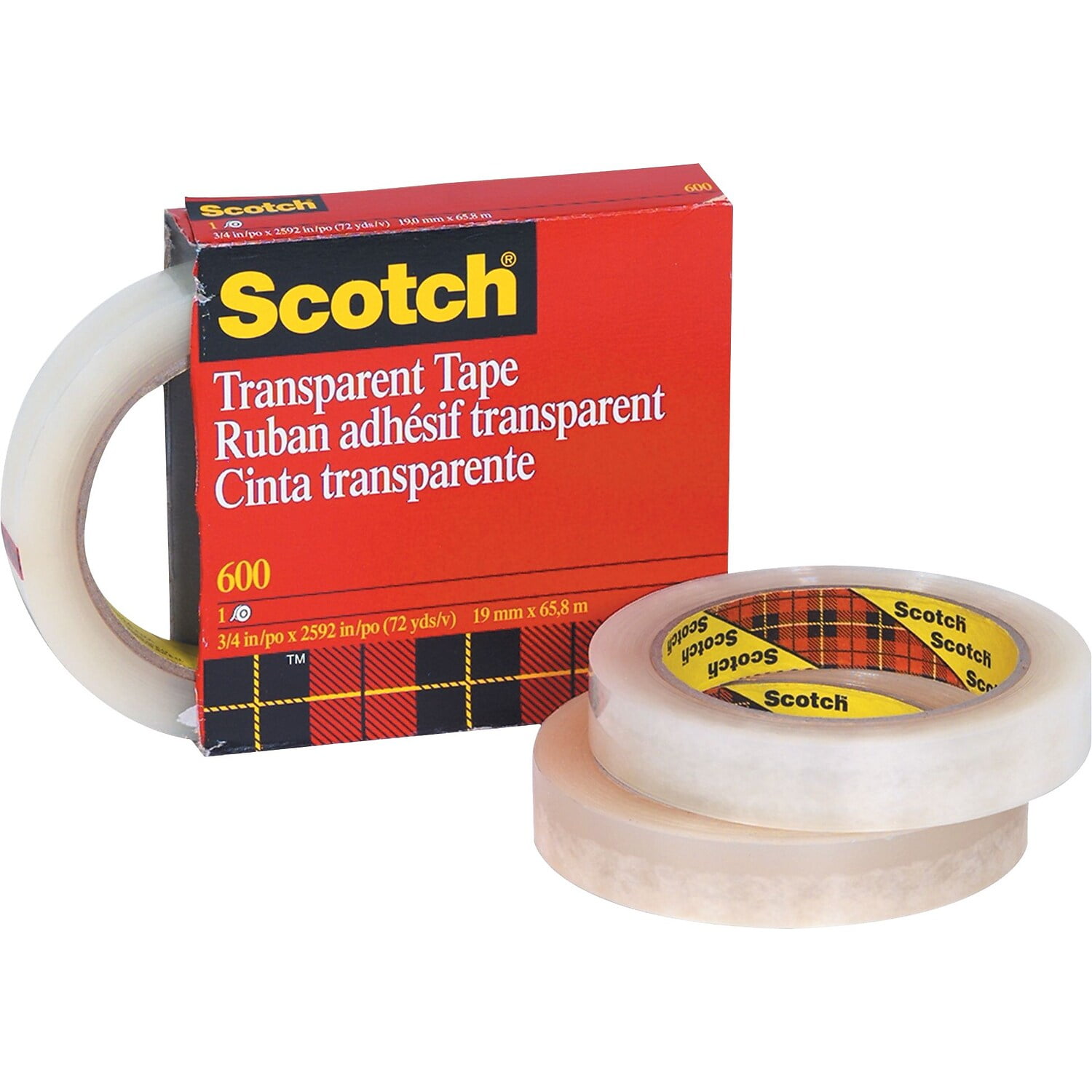 Scotch T96360012pk 0.50 In. X 72 Yards 600 Multi Task Tape, Transparent - Pack Of 12