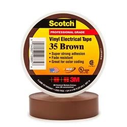 Scotch T96403510pkn 0.75 In. X 66 Ft. Brown 35 Electrical Tape - Pack Of 10