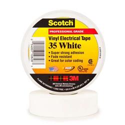 Scotch T964035w 0.75 In. X 66 Ft. White 35 Electrical Tape - Case Of 100
