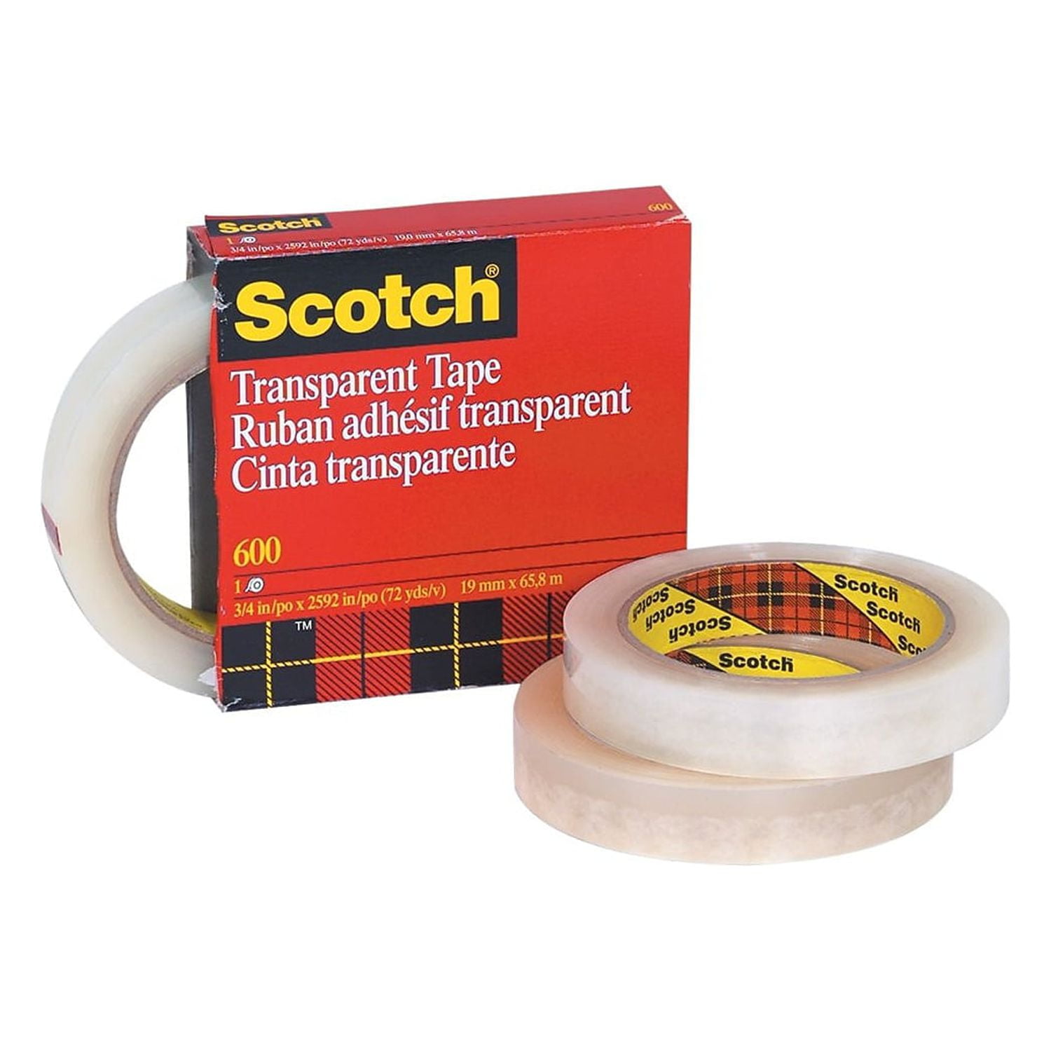 Scotch T96460012pk 0.75 In. X 72 Yards 600 Multi Task Tape, Transparent - Pack Of 12