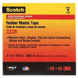 Scotch T9652228 1 In. X 10 Ft. Black Rubber Mastic Electrical Tape, 12 Per Case