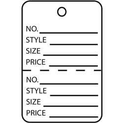 G26014 1.75 X 2.87 In. White Perforated Garment Tags - Case Of 1000