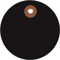 G26065 2 In. Black Plastic Circle Tags - Pack Of 100